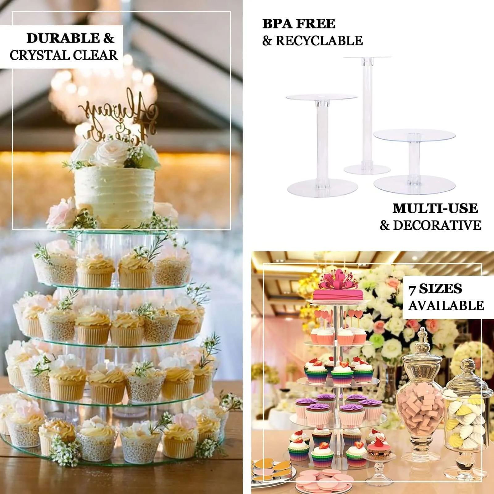 10" Round Clear Acrylic Cake and Cupcake Display Stand Plates, DIY