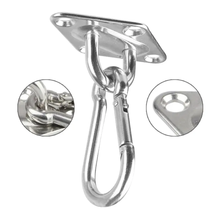 2 PCS 6mm 304 Stainless Steel Sand Bag Ceiling Hook Heavy Duty Swing Hangers