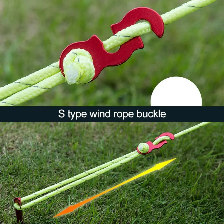 2 PCS Tent Wind Rope Adjust Buckle New Outdoor Camping Wind Rope Stopper Awning Wigwam Adjust Buckles Small Tent Accessories(Red)