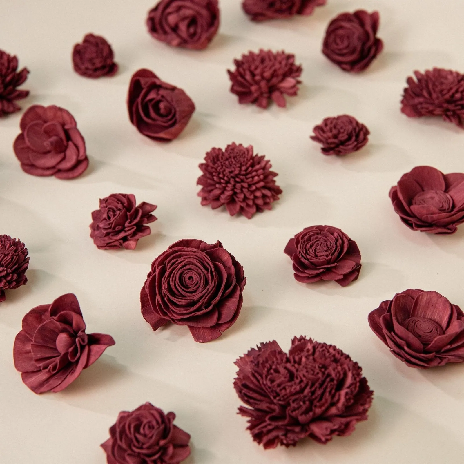 25-Pack of Burgundy-Colored Mixed Flowers