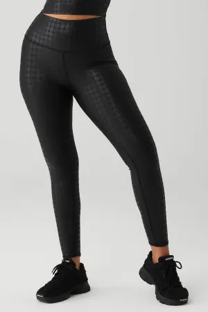 Airlift High-Waist Glimmer Houndstooth Legging - Black