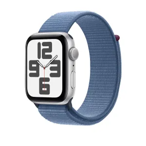 Apple Watch Series SE 2nd Gen GPS, 44mm Silver Aluminium Winter Blue Sport Loop – MREF3 (New)