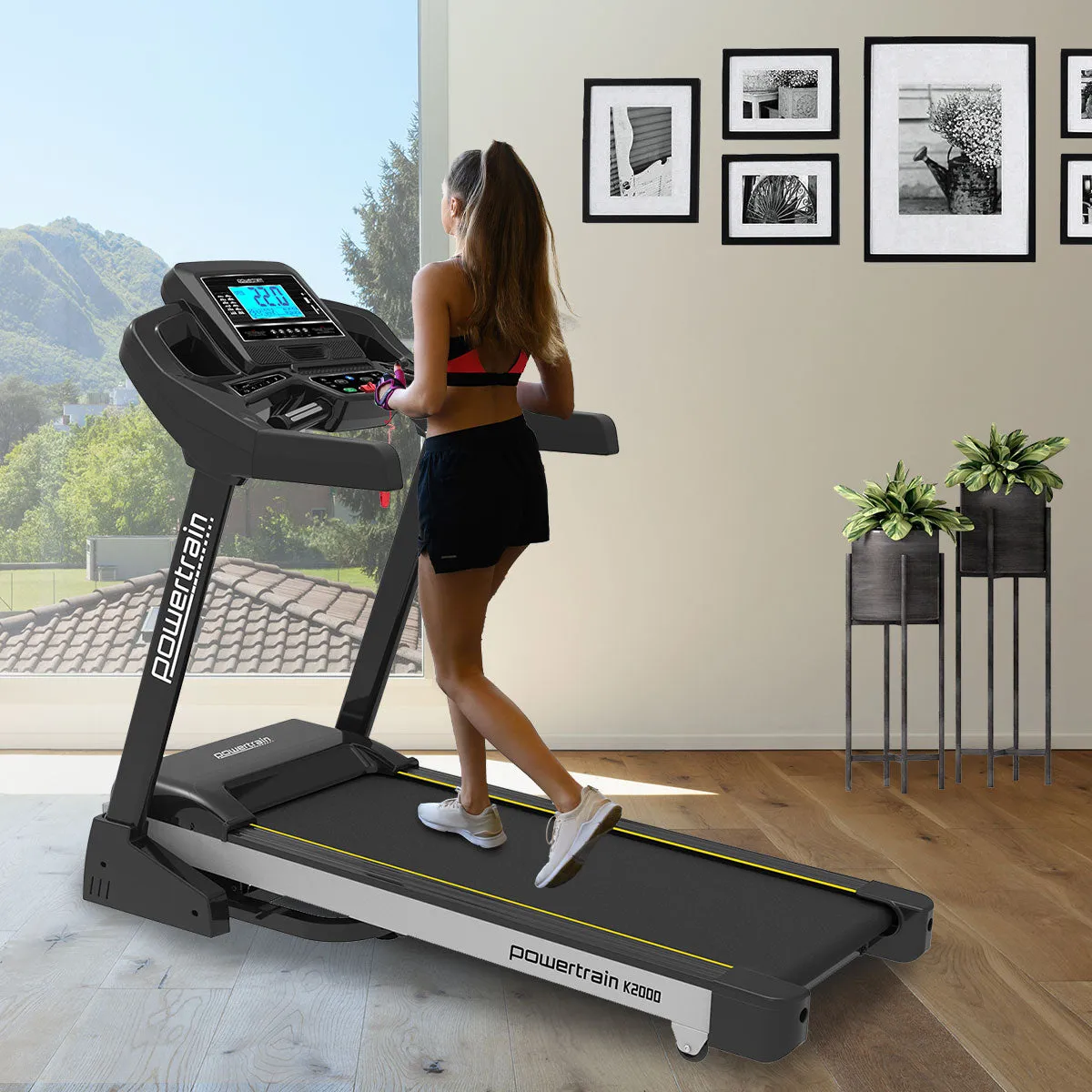 Auto-Incline Foldable Treadmill w/ Fan, 12 Programs - Powertrain