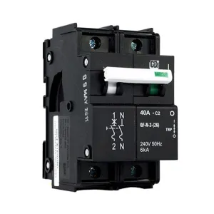 CBi Dual Mount Low Rating Circuit Breaker C2 1 Pole   Neutral 6kA - QF-N-2(26)