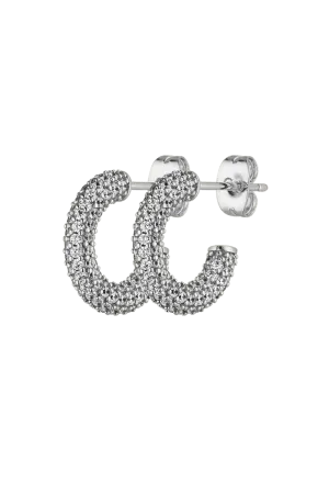 Éclat Pavé Hoops Silver