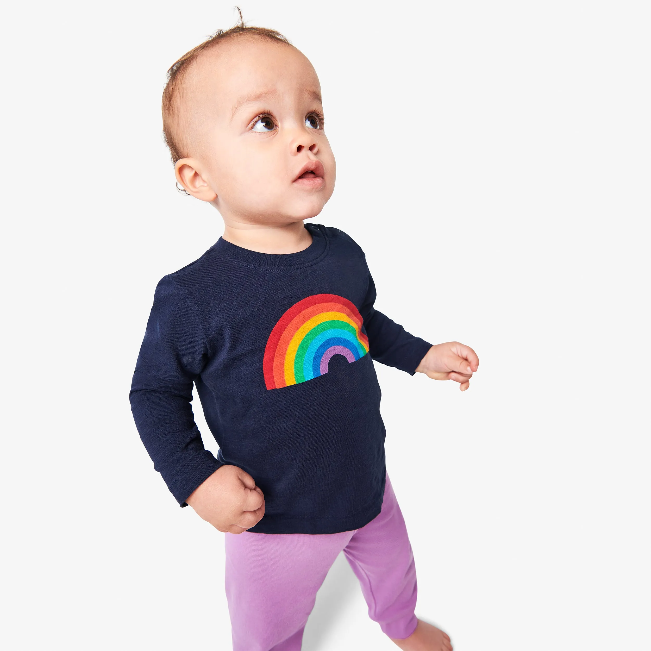 Clearance baby long sleeve rainbow graphic tee