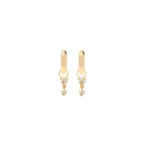 Deux Drop Hoops | White Topaz