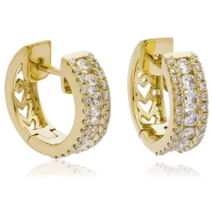 DIAMOND FANCY HOOP EARRINGS IN 18K YELLOW GOLD