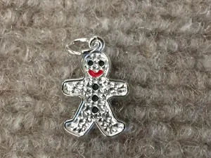 Gingerbread Man Silver Charm