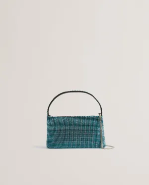 Glittar Diamante Mini Baguette Bag Lt-Blue