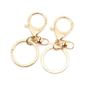 Gold Key Chain Ring with Swivel Ring (4 pieces)