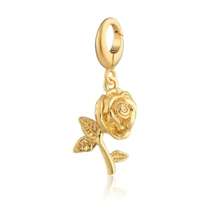 Gold Plated Rose Flower Charm