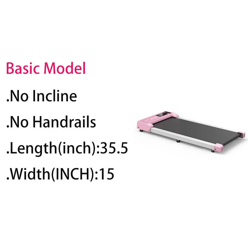 【Holiday Haul】 Pink Walking Pad Treadmill with Incline for Home with Remote Control,Exercise Data Recording in LED with Wheels Treadmills