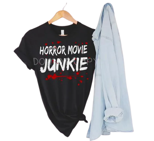 Horror Movie Red And White Crime Junkie Tee - Unisex Shirt