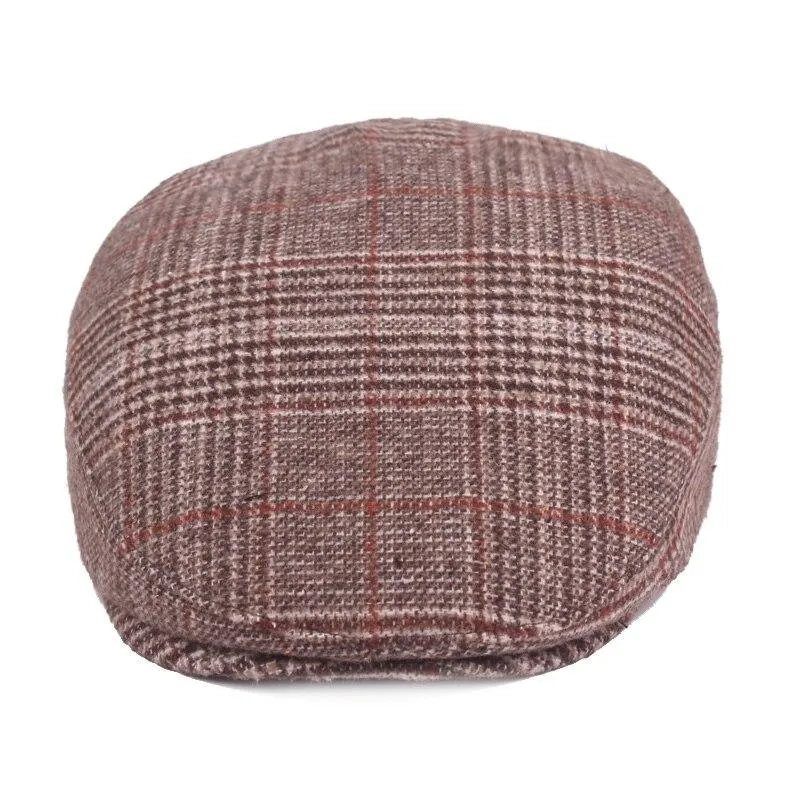 Houndstooth Plaid Wool Ivy Cap