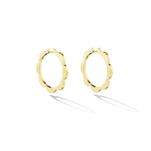 Large Yellow Gold Triplet Plain Hoop Earrings