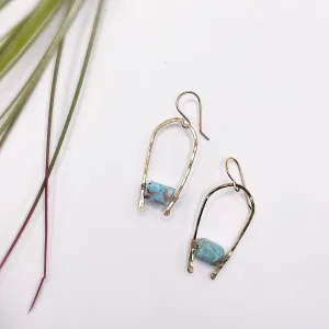 Larimar Horseshoe Hoop Earring