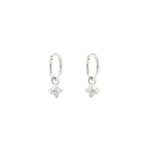 Linda Tahija Hydrangea Huggie Hoop Earrings, Silver