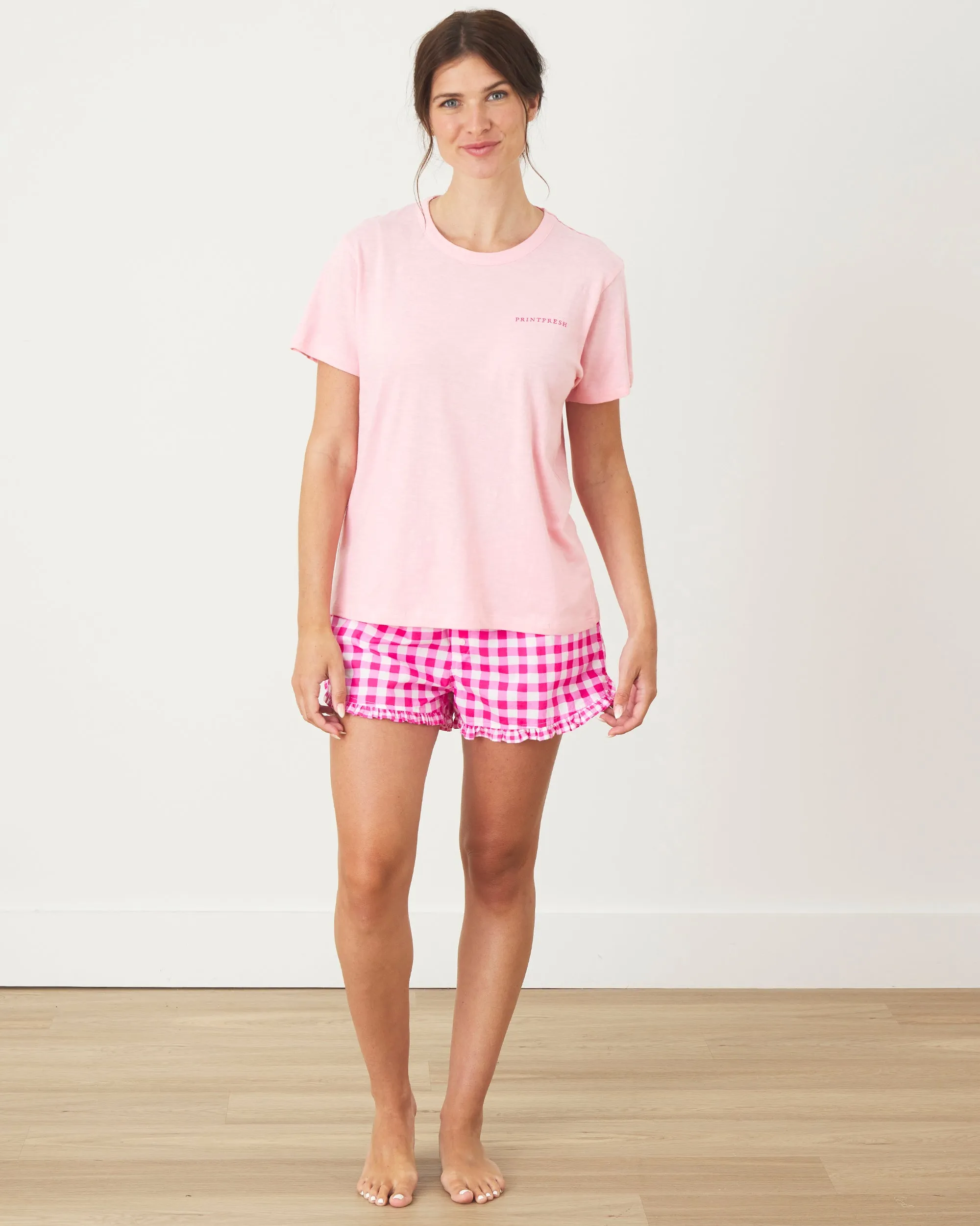 Live On The Bright Side - Oversized Graphic Tee - Pink Peony