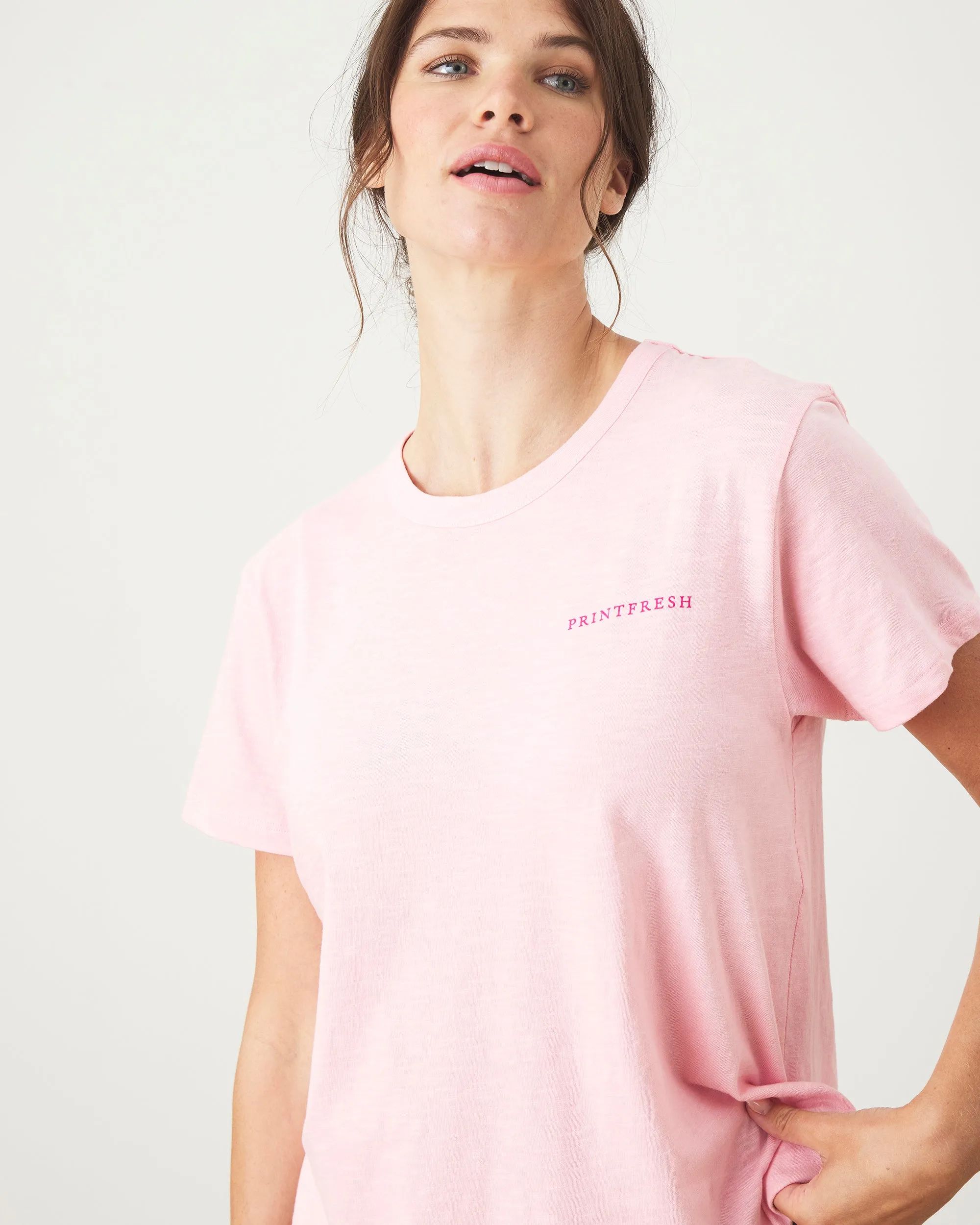 Live On The Bright Side - Oversized Graphic Tee - Pink Peony