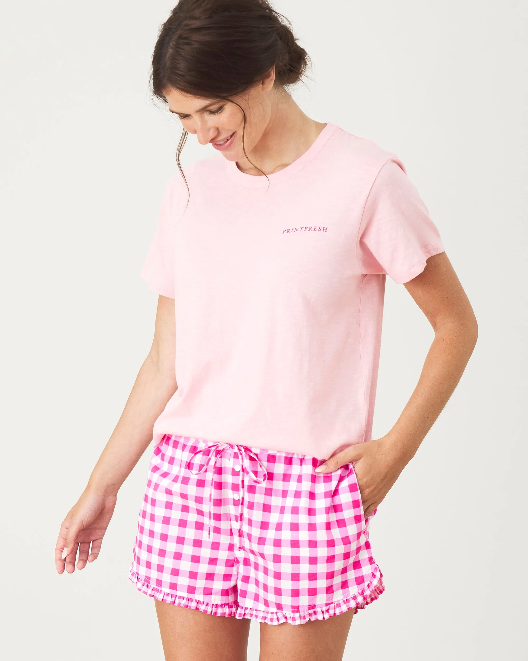 Live On The Bright Side - Oversized Graphic Tee - Pink Peony