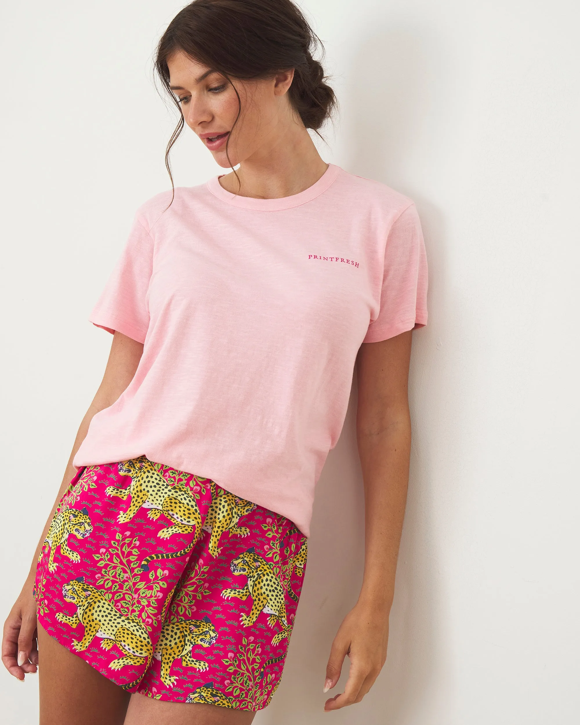 Live On The Bright Side - Oversized Graphic Tee - Pink Peony