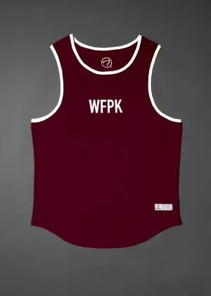 Men's Performance Tank Crimson Red W/ Off White Border