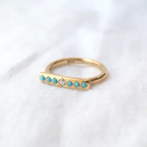 Message Ring - Turquoise with Diamond