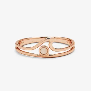 Opal Wave Ring Rose Gold - Size 6