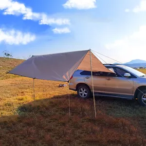 Outdoor Picnic Camping Tent On The Side Of The Car Rain-proof Sun Canopy 200x440cm(Khaki)