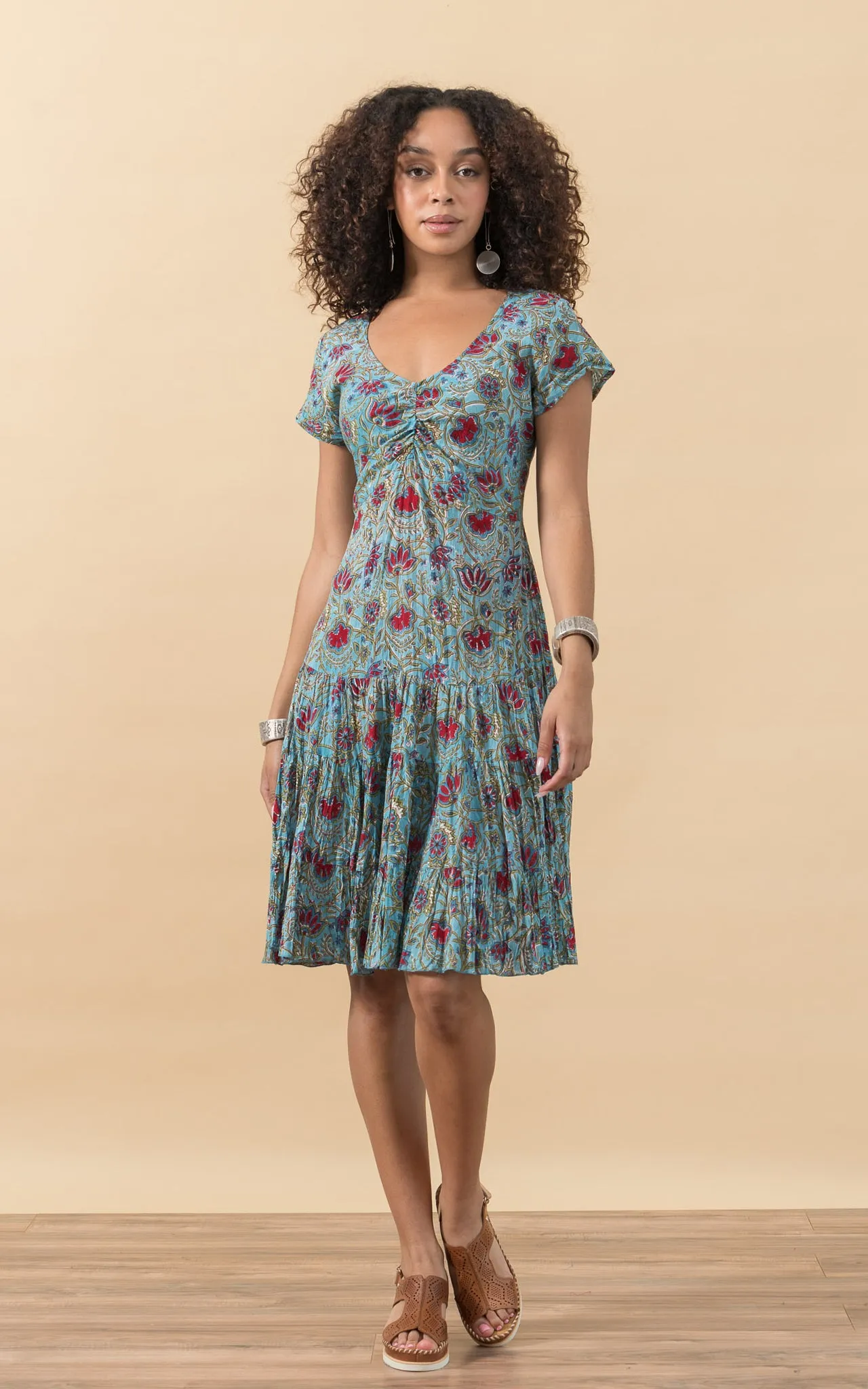 Paloma Dress, Short, Cap Sleeve, Mia's Garden