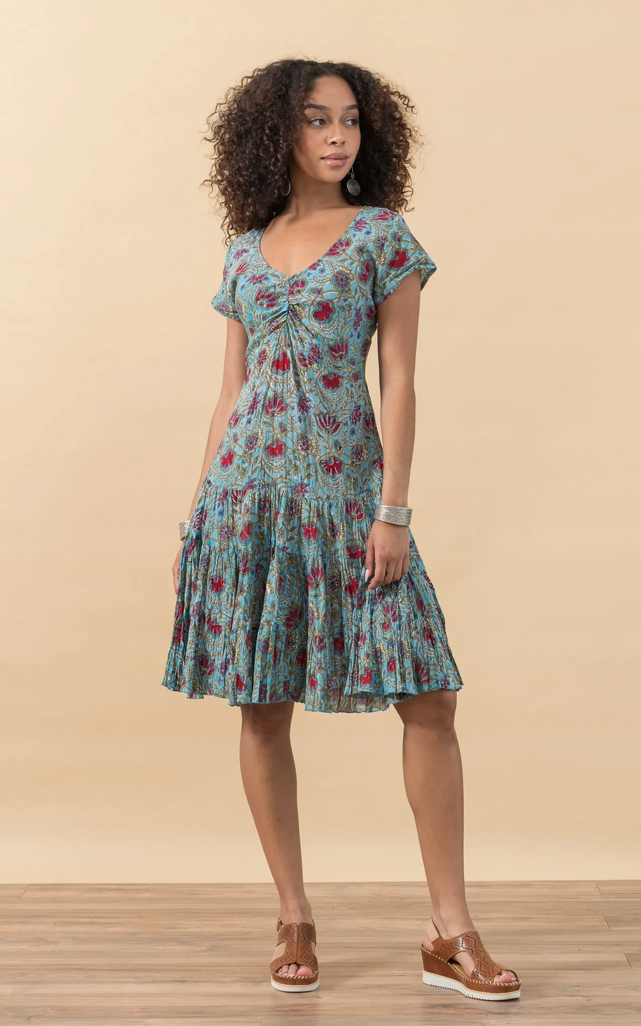 Paloma Dress, Short, Cap Sleeve, Mia's Garden