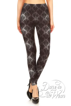 Peached Leggings in Victorian Brocade