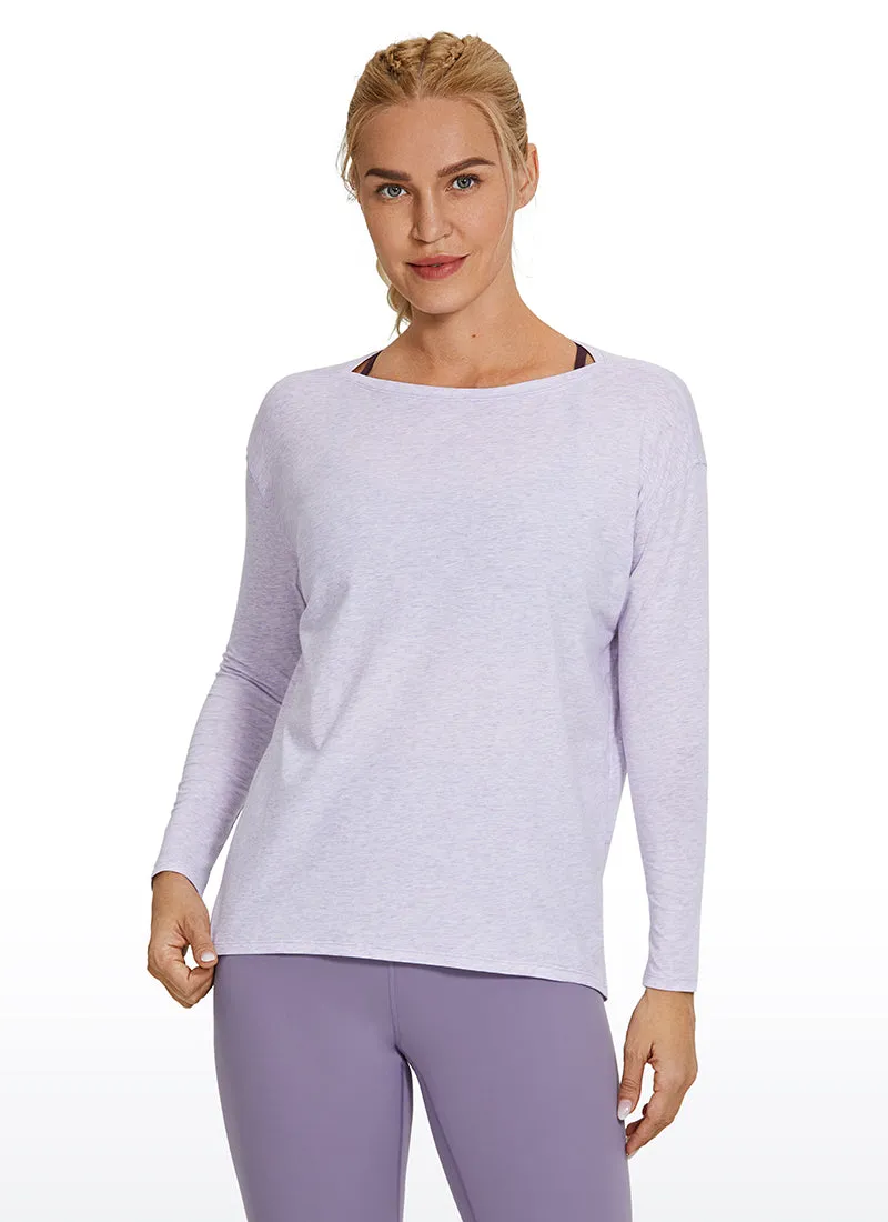 Pima Cotton Long Sleeves Boat Neck