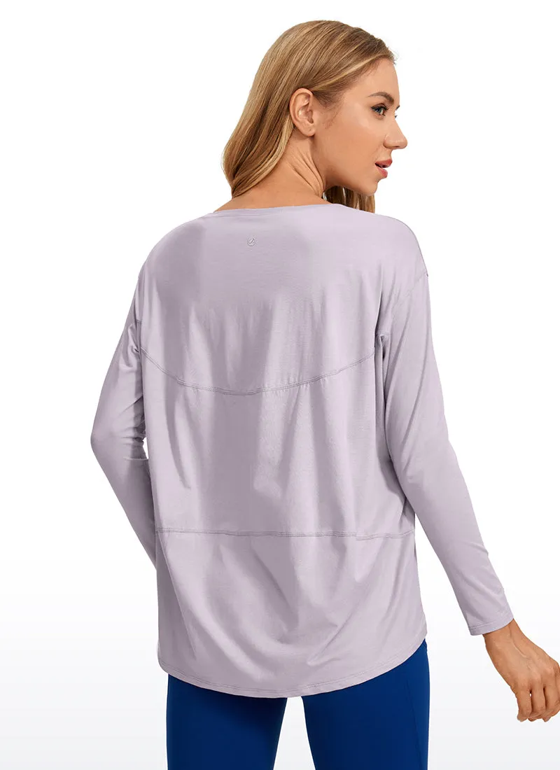 Pima Cotton Long Sleeves Boat Neck