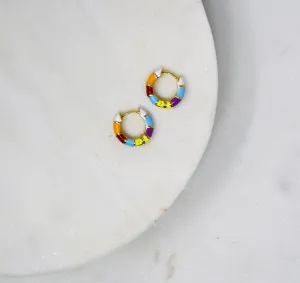 Retro Hoop Earrings - Multicolor