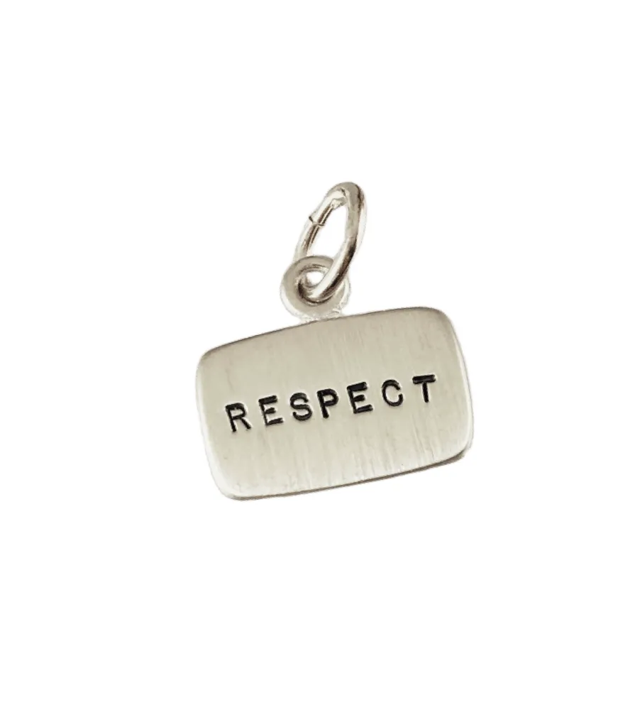 Sterling Stamped Word Tag Charm