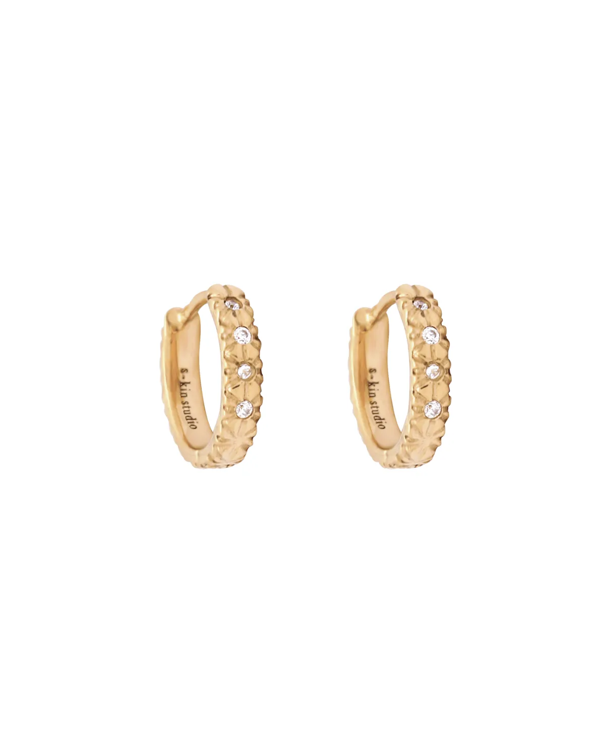 Viola Solid Gold Huggie Hoops