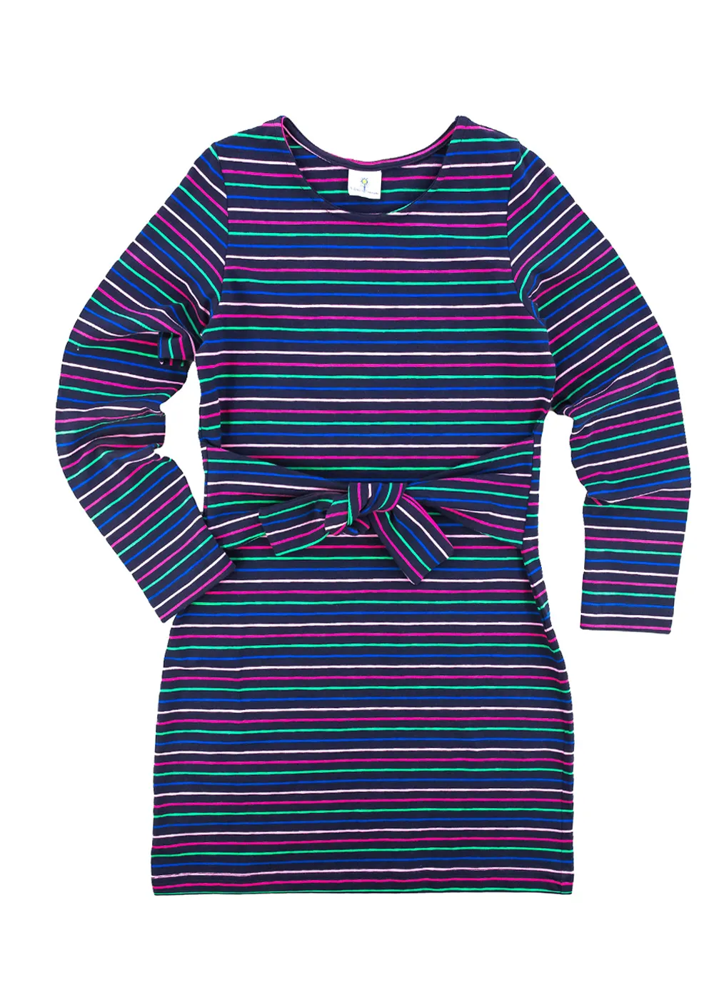 Waist Tie Stripe Knit Dress