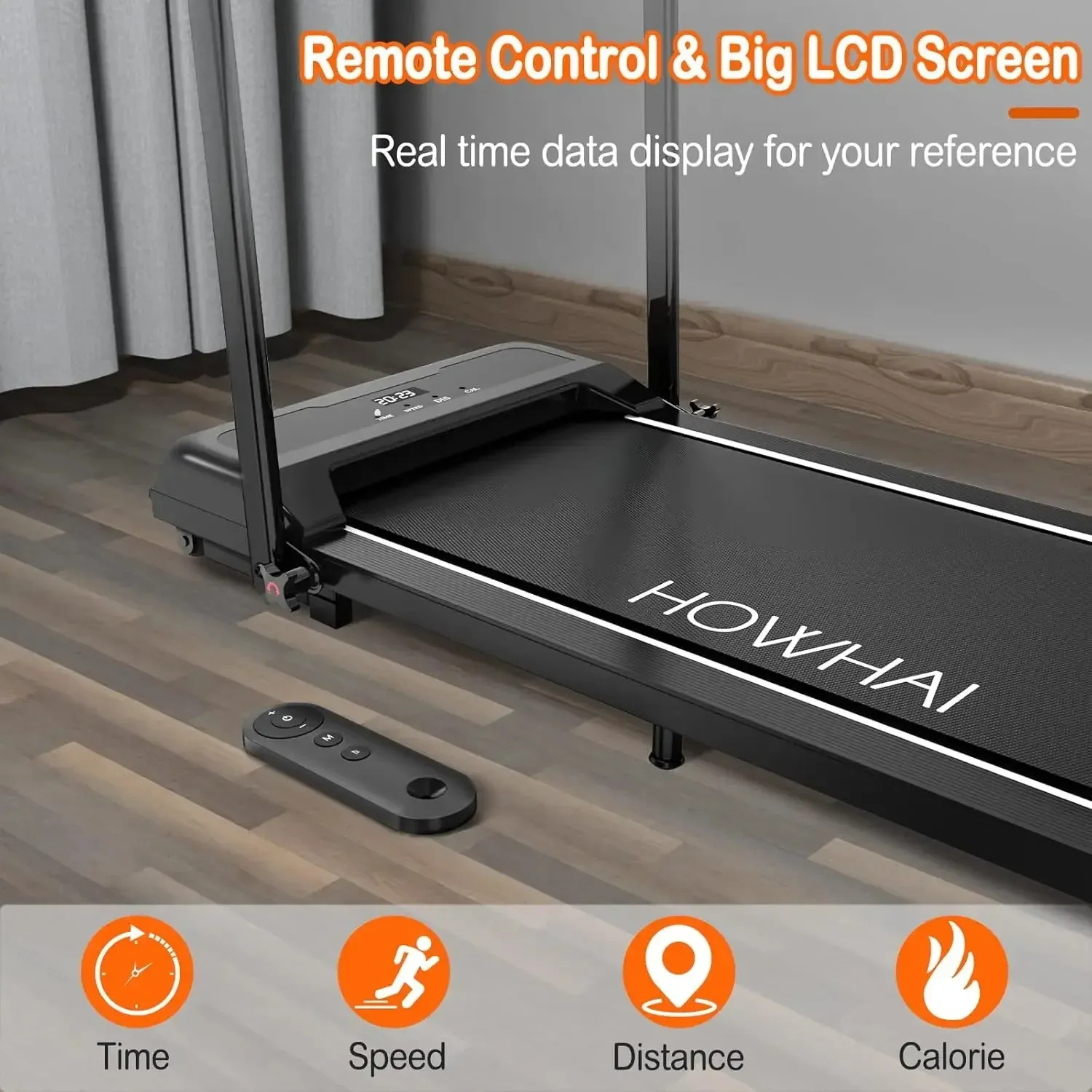 Walking Pad Treadmills for Home with 2.5HP, Speed 6.2-7.6MPH Walking Pad with Handle Bar, Treadmill, Remote